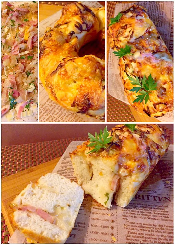 Beacon&spring onion cheese bread♨ﾍﾞｰｺﾝと新玉ねぎたっぷりｵﾆｵﾝﾁｰｽﾞﾌﾞﾚｯﾄﾞ|🌈Ami🍻さん