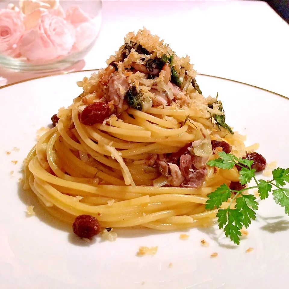 Snapdishの料理写真:鰯のパスタです☆|ビビチョコさん