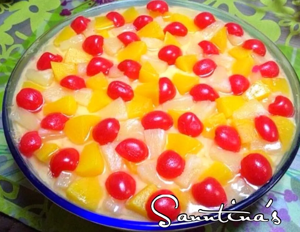 ✨CREMA de FRUTA for Mother's Day 😊2layers of sponge cake&custard cream,topped w/ fruits,yum!✨スポンジケーキ&カスタードクリーム2回重ね、トッピングはフルーツ..ジェリーかけて、出来上がり😍フィリピン料理✨|🌺Sanntina🌺さん