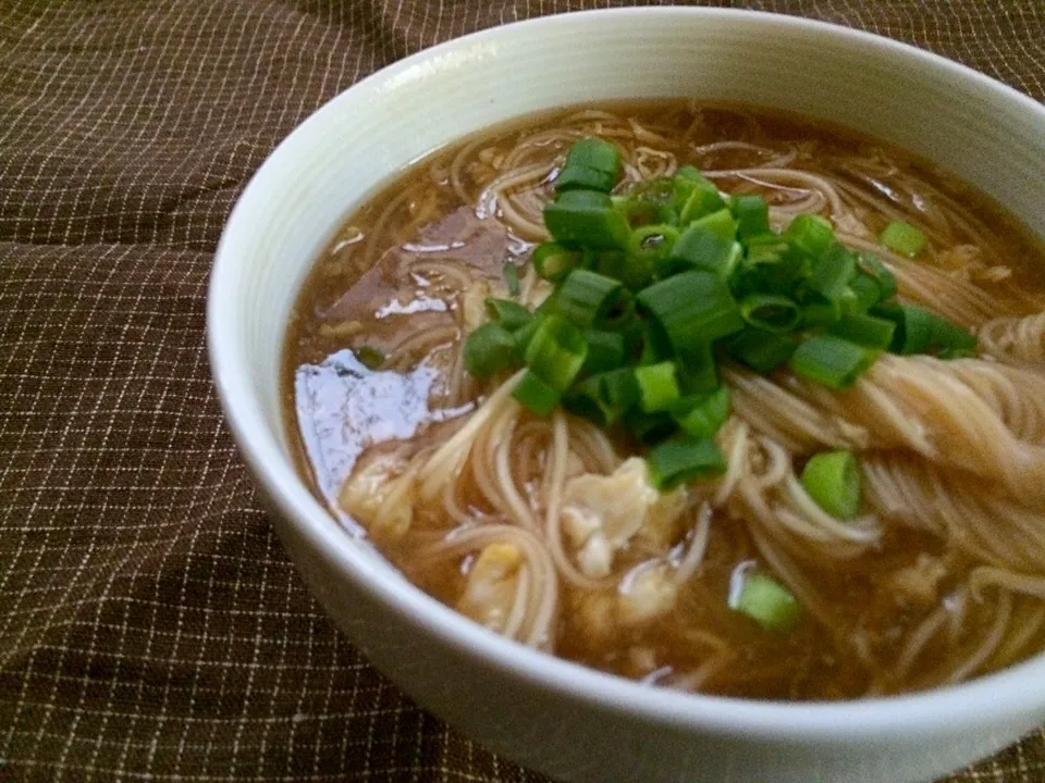 Snapdishの料理写真:あんかけかきたまにゅうめん|ハルさん