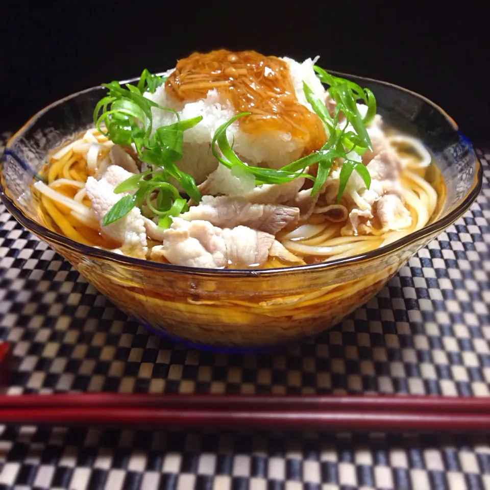 おろし豚しゃぶうどん〜ナメタケのせ〜|あいさん