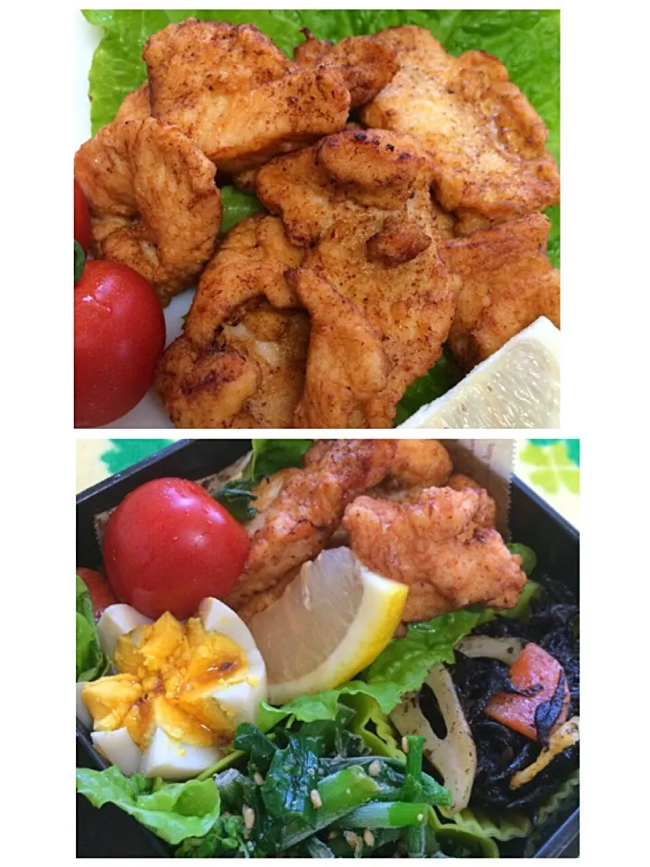 Snapdishの料理写真:咲きちゃんさんの料理 うちのザンギ🐔で父さんのお弁当〜♪|kiyomiさん