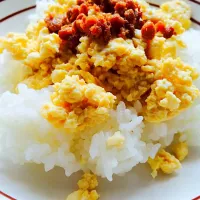 Snapdishの料理写真:豆腐そぼろとお肉そぼろ丼|Kanaeさん