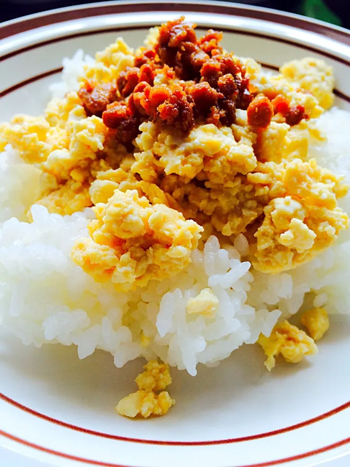 Snapdishの料理写真:豆腐そぼろとお肉そぼろ丼|Kanaeさん