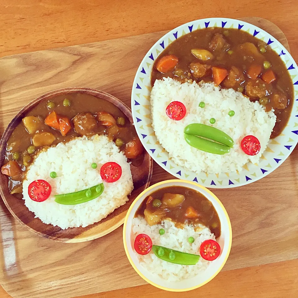 カレーライスで顔ごはん＊|kie3さん