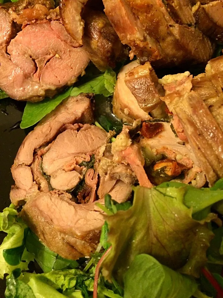 Stuffed pork with spinach, dry tomatoes, mozzarella and prosciutto;)|aястасияさん