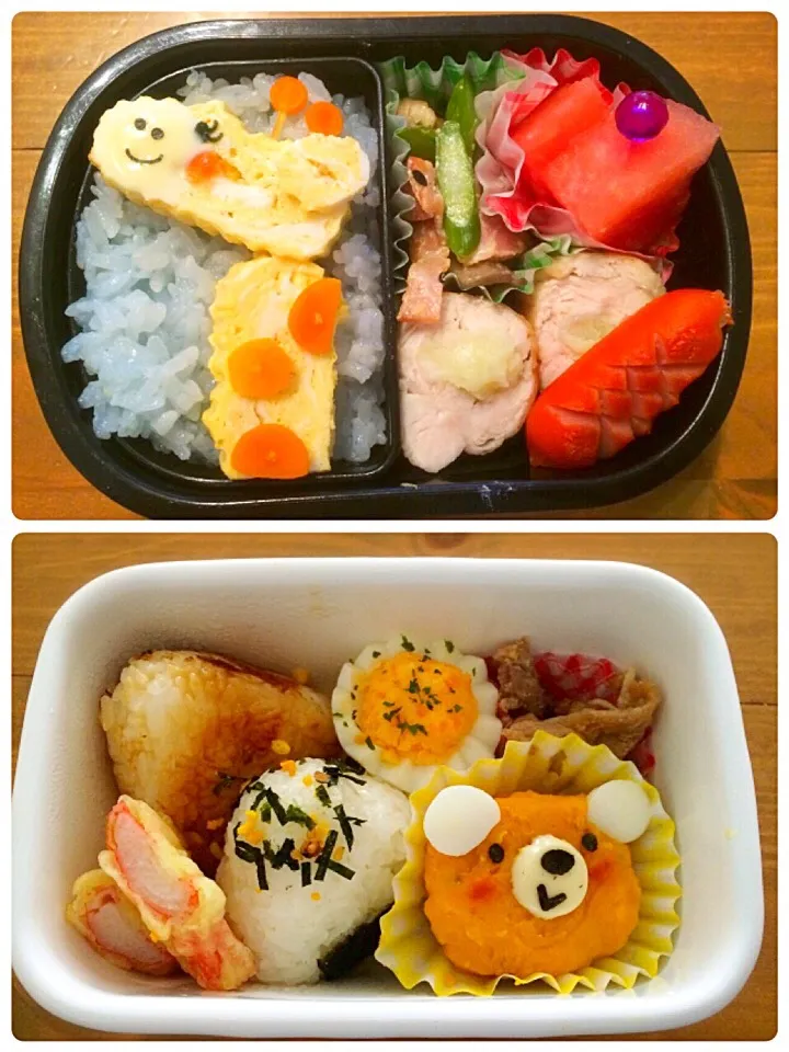 Snapdishの料理写真:5/7,8 息子のお弁当（幼稚園年中）|くーまんもんさん