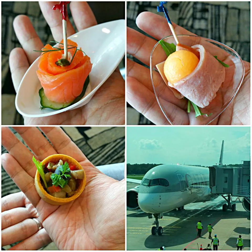 Snacks served at the arrival of A350 xwb event|秋平さん