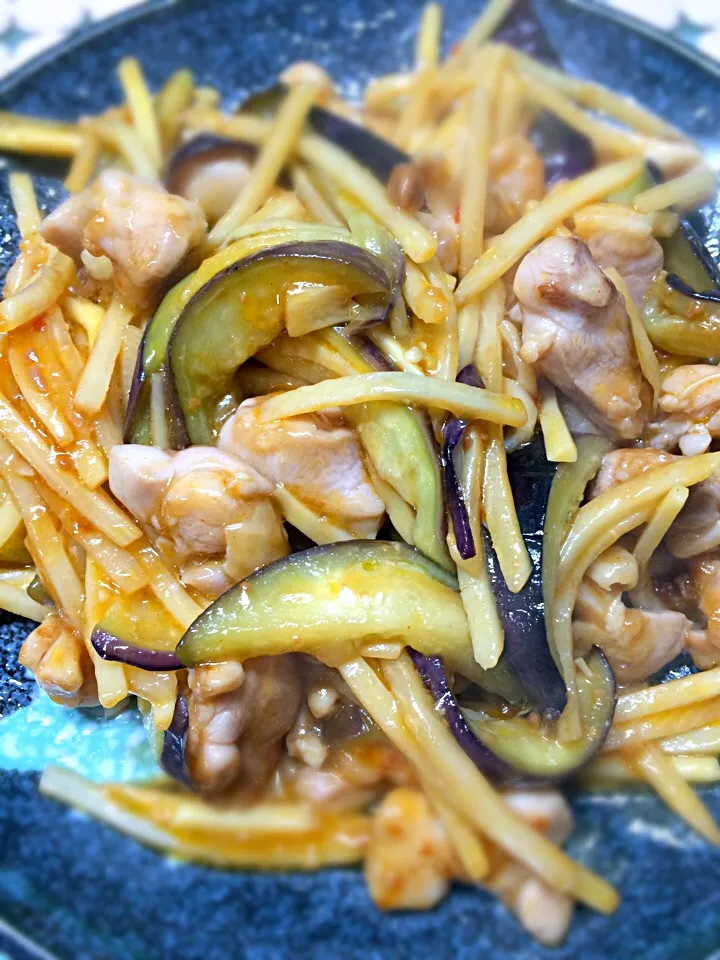 茄子とタケノコ味噌炒め|グレさん