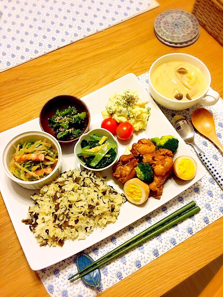 鳥肉サッパリ煮  高菜チャーハン|nanaママさん