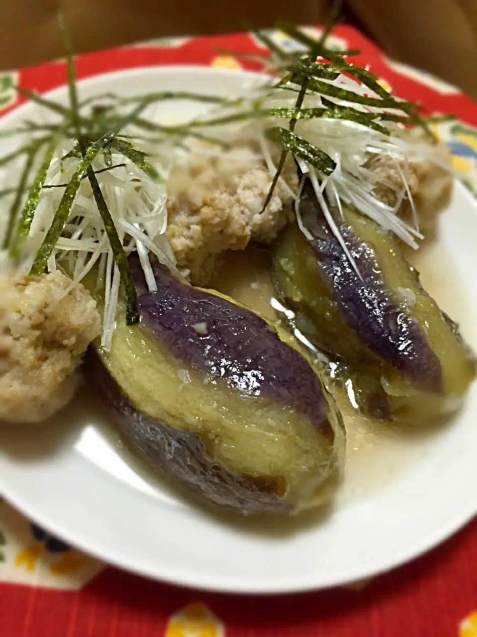 Snapdishの料理写真:真希👲ちゃん💕の炊飯器で茄子のまるごと煮✱できましたぁ〜💓💓💓|ボンバーさん