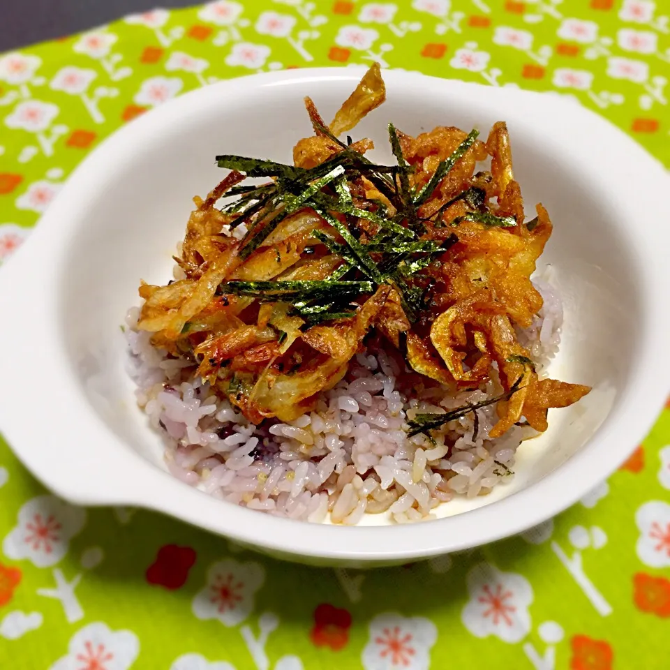 桜えびと新玉ねぎのかき揚げ丼|かすみんさん