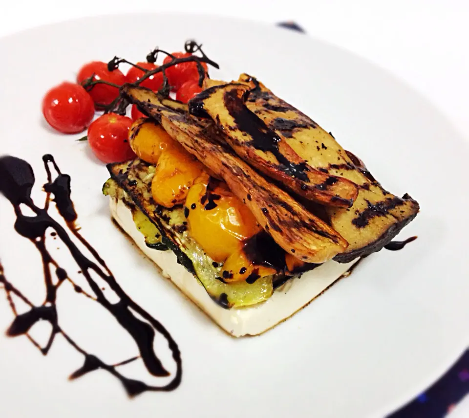 Grilled vegetable stack on tofu steak|coxiella24さん