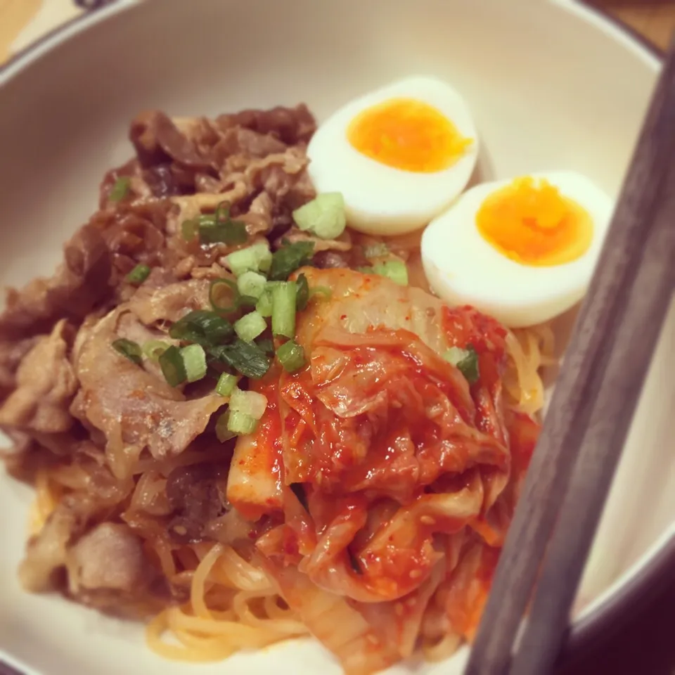 本日の夕飯主食、ビビン麺〜😁|シーチキンさん