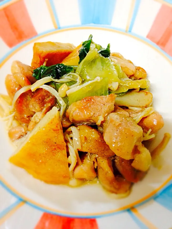 チンゲン菜と鶏肉の麺つゆ炒め‼︎|さちさん