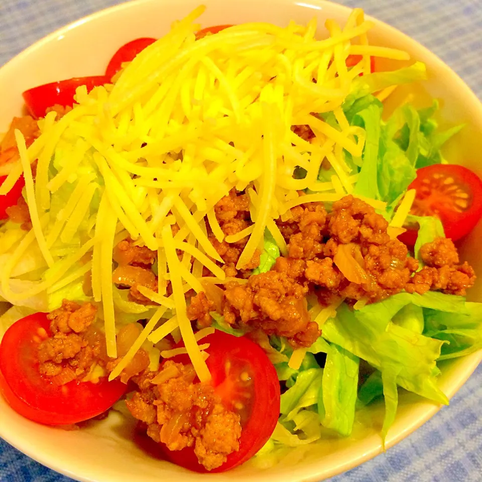 タコライスで夕食🍚🍚🍚|かずみさん