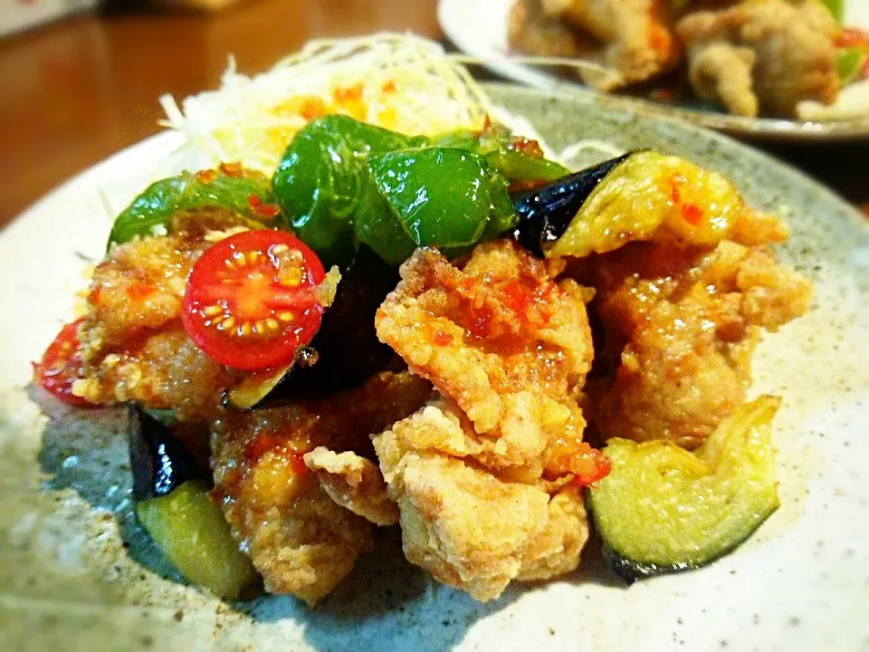 鶏と野菜のピリ辛揚げ|いちどぅしさん