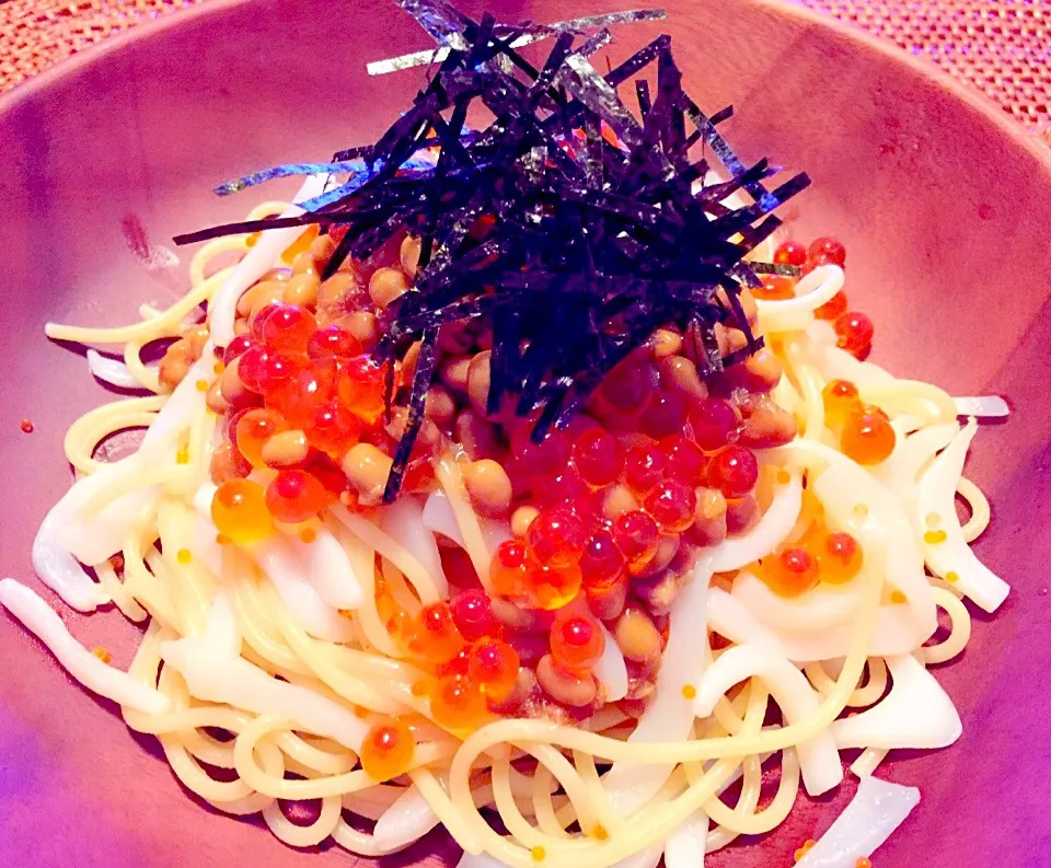 イカと納豆とイクラで和風パスタ|KANAさん