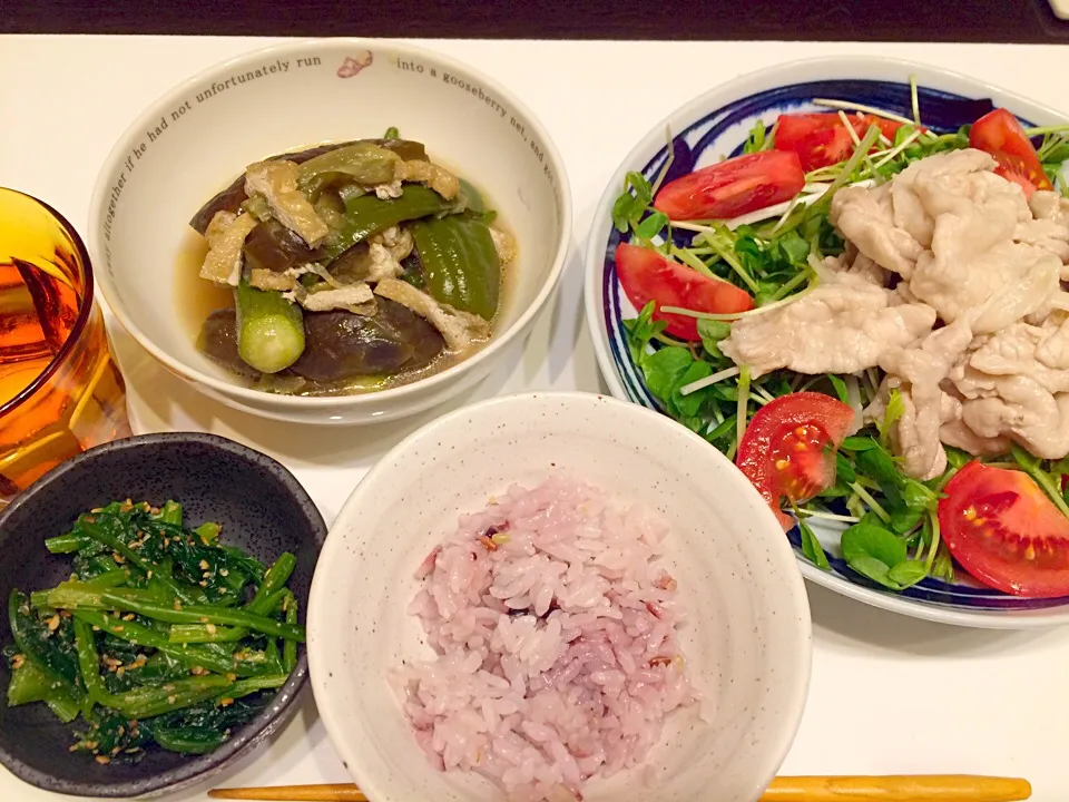 有休消化の晩ごはん  冷しゃぶ定食|gintanさん