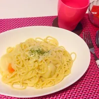 Snapdishの料理写真:シチューの残りでクリームパスタ|pp❥さん