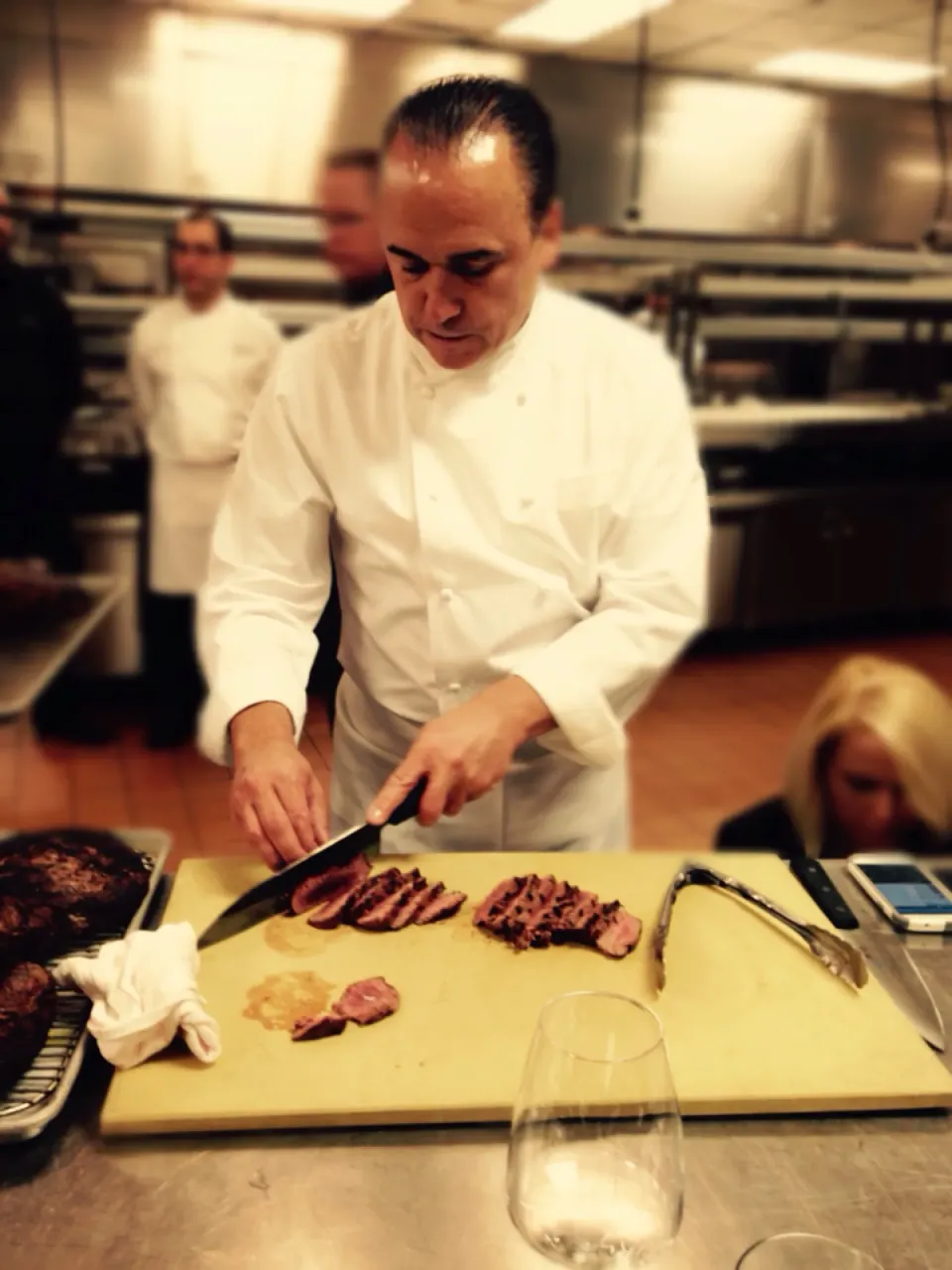 Snapdishの料理写真:The master himself Jean-Georges Vongerichten showing off his steaks at his namesake steakhouse at Aria in Las Vegas|robert flickerさん