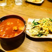 カレーライス ニラのかき揚げ|くどみさん