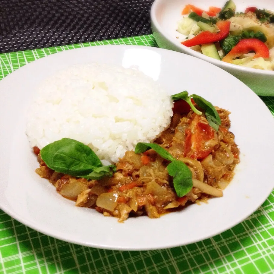 焼きサバのキーマカレー・サラダ|美也子さん