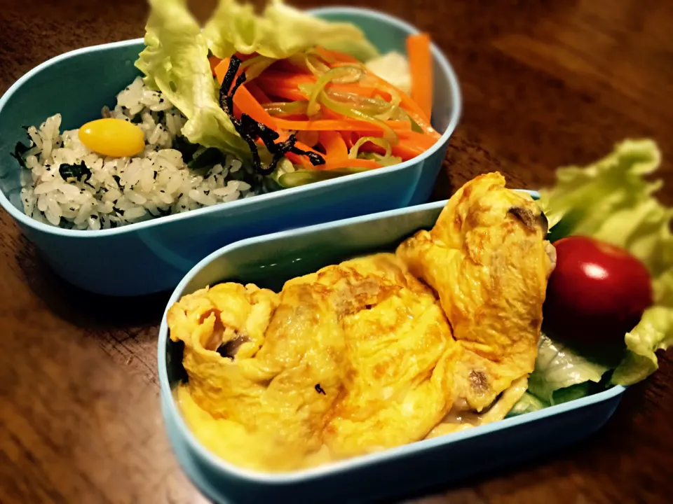 死にかけキャベツの肉味噌オムレツ弁当( ´ ▽ ` )ﾉ|もっつぁさん