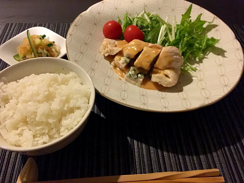 Perilla Chicken Roll with Cheese Sauce|kaorinさん