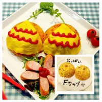 Snapdishの料理写真:ビキニ #オムライス 🎵☺|めぐまんまさん