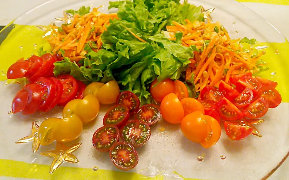 トマトの季節ですわよ🍅ｵｸｻﾝ✋
おつとめ品200円を並べまくりましたわ😃
おつとめ品2袋買ったので、この倍以上冷蔵庫に眠ってますわ♪|にゃあ（芸名）さん