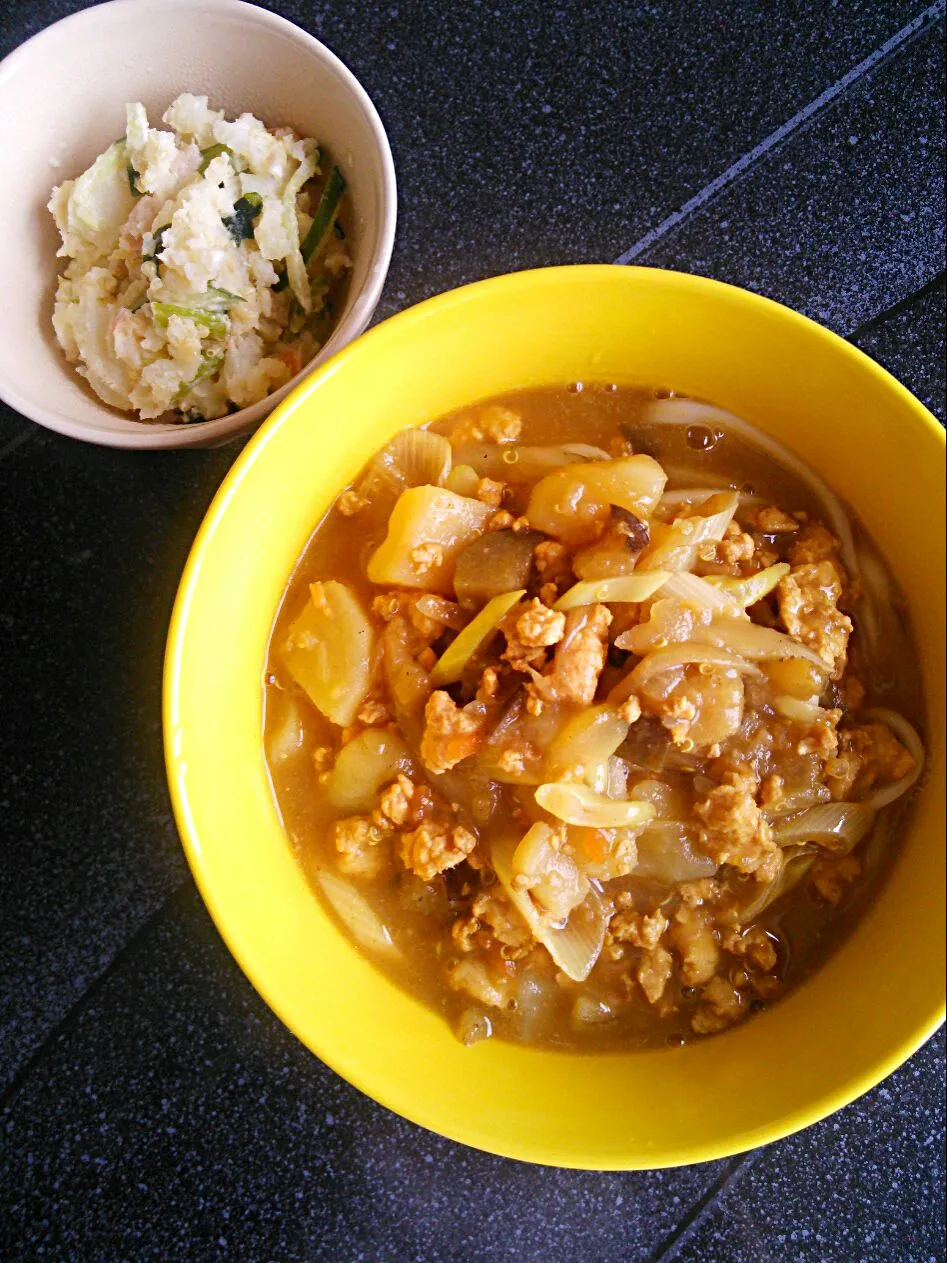 ひき肉カレーうどん
長芋入りポテトサラダ|吉田朋美さん