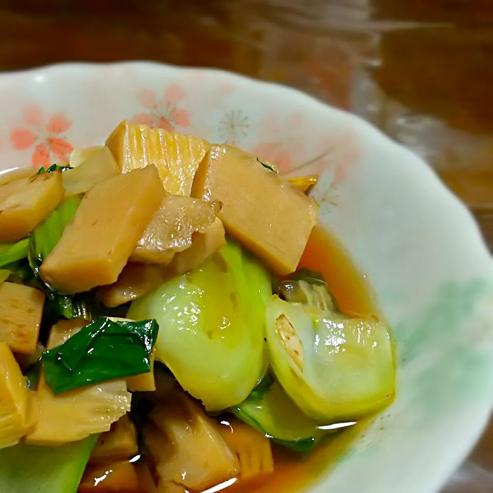 筍とチンゲン菜の焼きびたし。|ゐぷ。さん