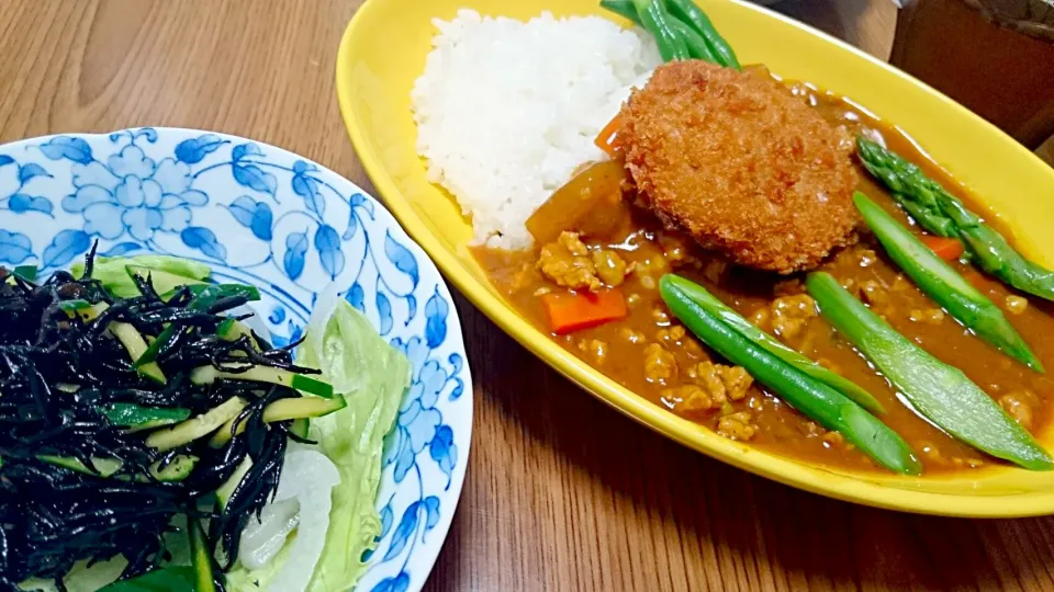 ・アスパラいんげん豆とひき肉のカレー
・ひじきの中華風サラダ|ようかんさん