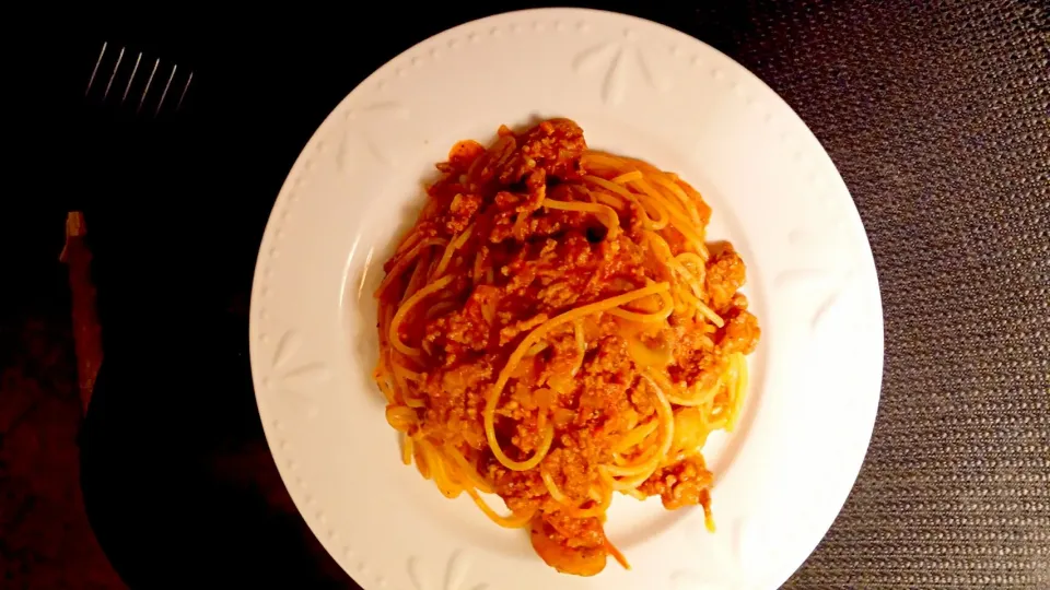 spaghetti with meat sauce|Erin Bizzieさん