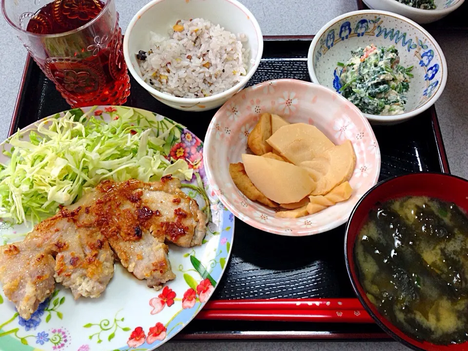 豚肉の塩麹焼き✨晩ご飯|ほなさん