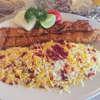 Snapdishの料理写真:Koobideh Morgh with Zereshk Polo and Mango Passion @ Chelokababi in Sunnyvale|Natsuko Bayさん