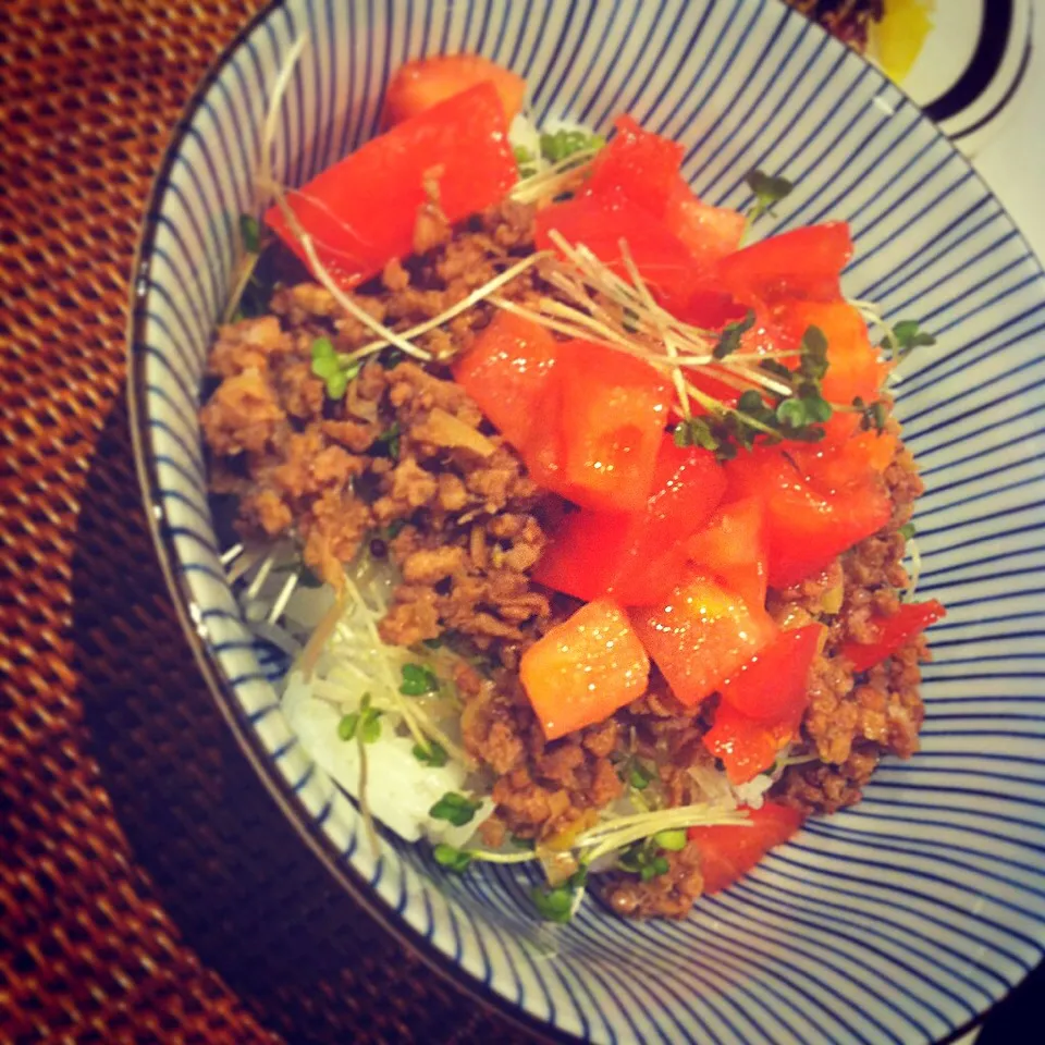 Snapdishの料理写真:そぼろトマト丼|レイさん