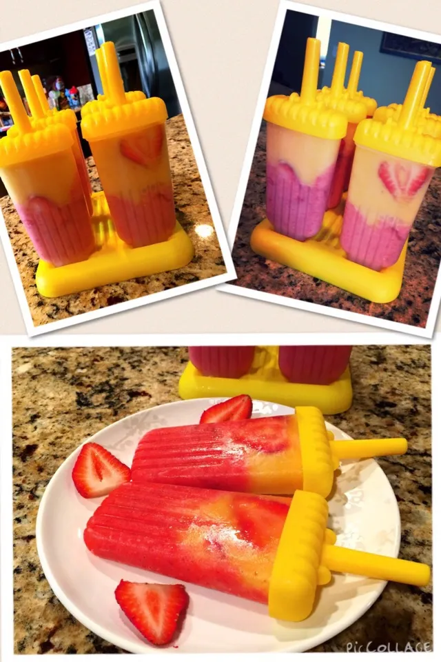 Snapdishの料理写真:Homemade organic fruity popsicles!!!|Trang Kettmannさん