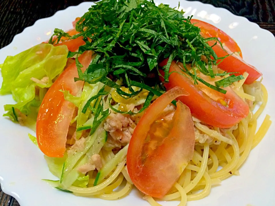 ゆみさん早速作ったよ。         トマトのうまたれ  の冷製パスタ|mottoさん