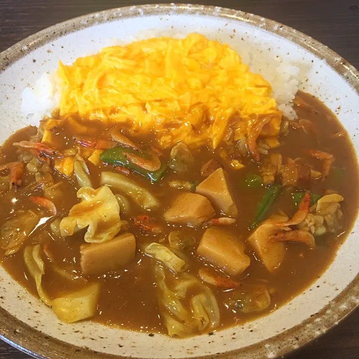 桜えびとあさりの春爛漫カレースクランブルエッグトッピング200g(◍•ڡ•◍)❤|いつみさん