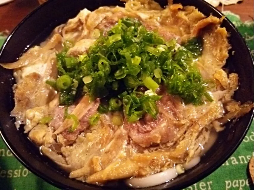 Snapdishの料理写真:牛カルビの柳川うどん|Kenichi  Genjidaさん