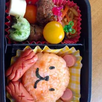 くまさん弁当 ヒジキれんこんバーグ入り|yumiさん