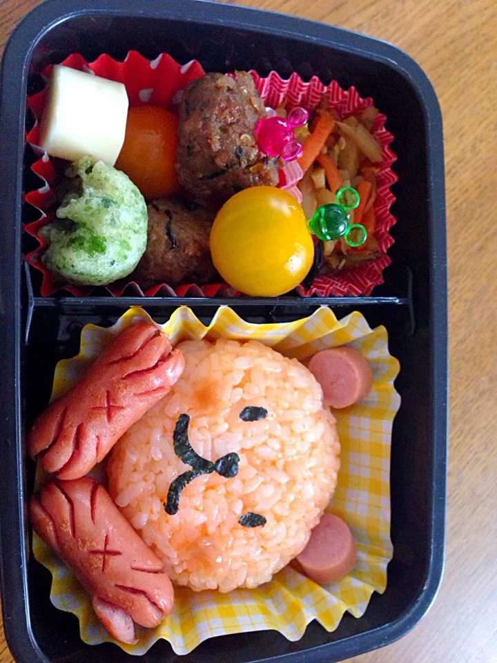 くまさん弁当 ヒジキれんこんバーグ入り|yumiさん