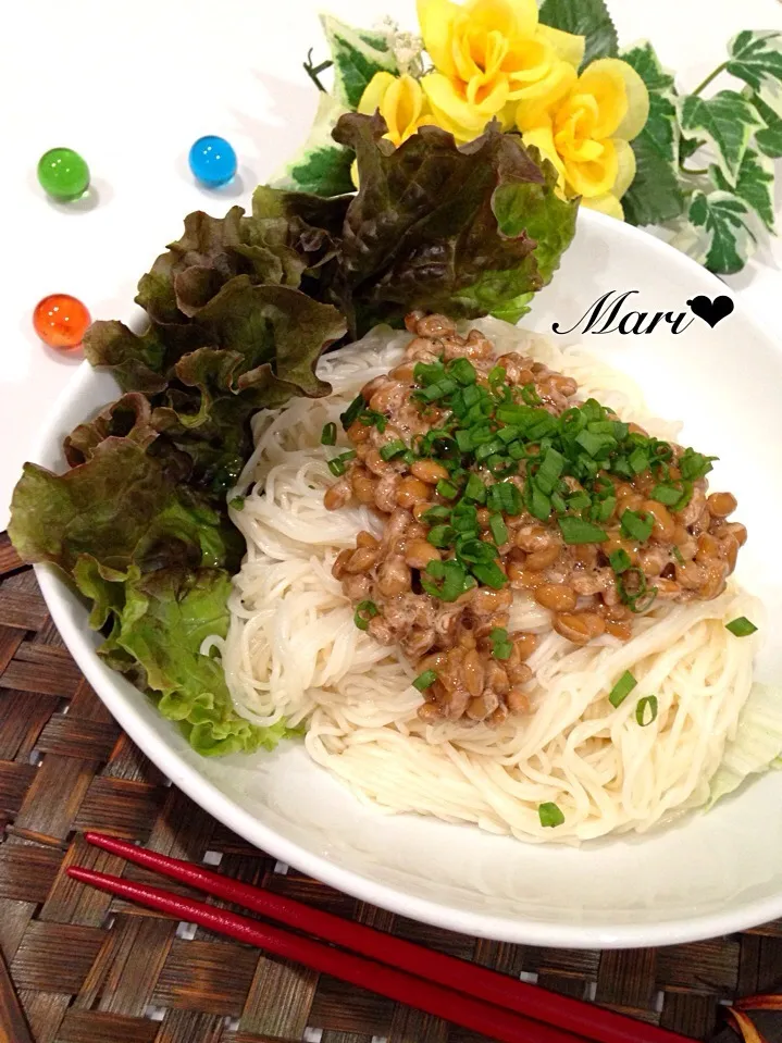 シンプルの極み！ツルッと喉越し爽やか⭐️納豆そうめん|Mariさん