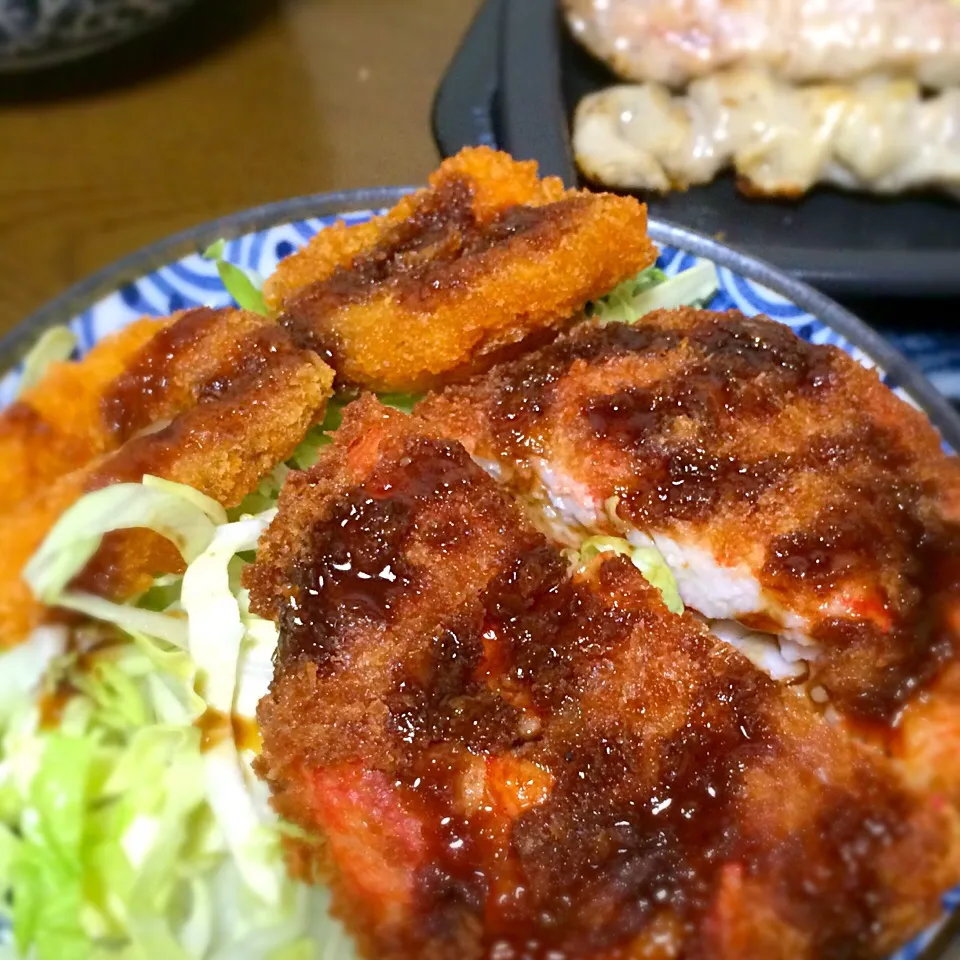 カニカマフライでソースカツ丼|Hiroya Fujiiさん