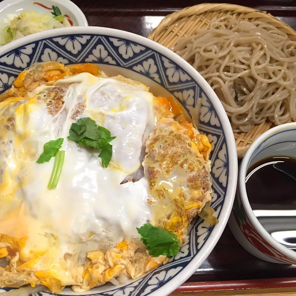 カツ丼そばセット@桂庵(東銀座)|塩豚骨さん