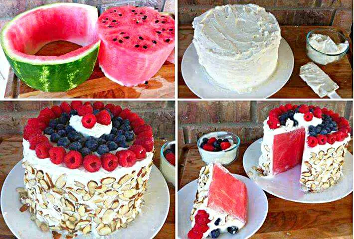 no bake watermelon cake 何ベークスイカケーキません|CHUENCHAIさん