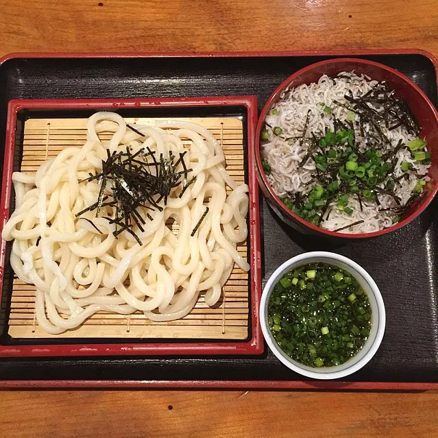 Snapdishの料理写真:ざるうどんとしらす丼のセット|r1990297さん