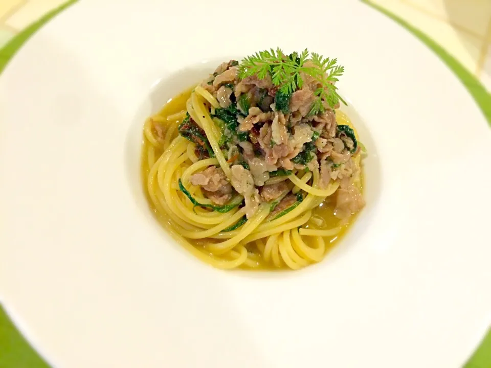 飛騨牛と葉わさびのスパゲッティ|榎木津 礼二郎さん